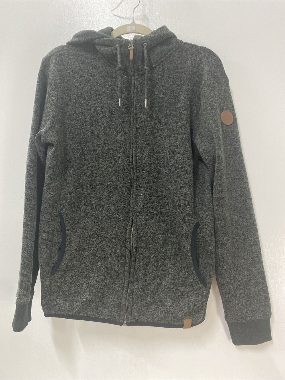 QUIKSILVER Gray Zip Front Hoodie Sweatshirt Size Men's Small